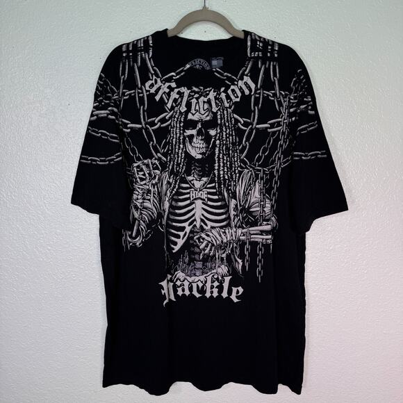 Affliction Other - Affliction Haunted Mound Shirt Mens 3XL Hackle Down On Em Skeleton Chains Tee
